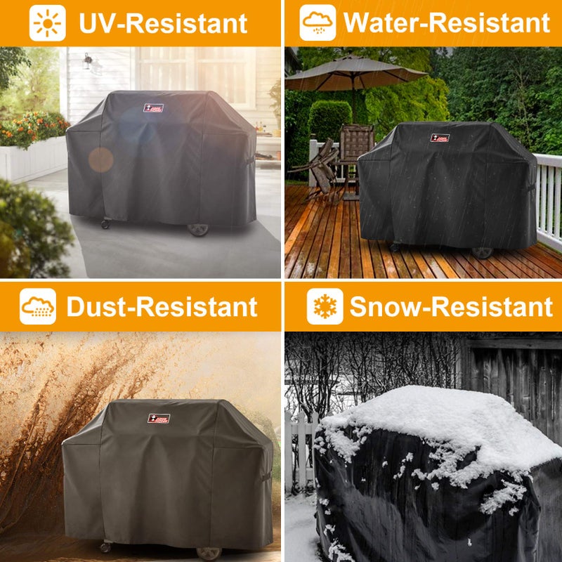 Kingkong 7131 Grill Cover for Weber Genesis II 4 Burner Grill including Brush, Tongs and Thermometer - Image 4
